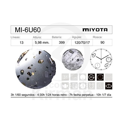 MOVIMIENTO MIYOTA 6U60