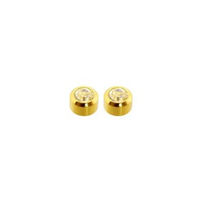 PENDIENTE DORADO PIEDRA BLANCA MINI CAFLON E5140