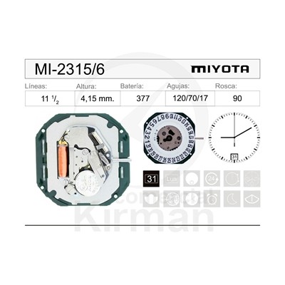 MOVIMIENTO MIYOTA 2315/6
